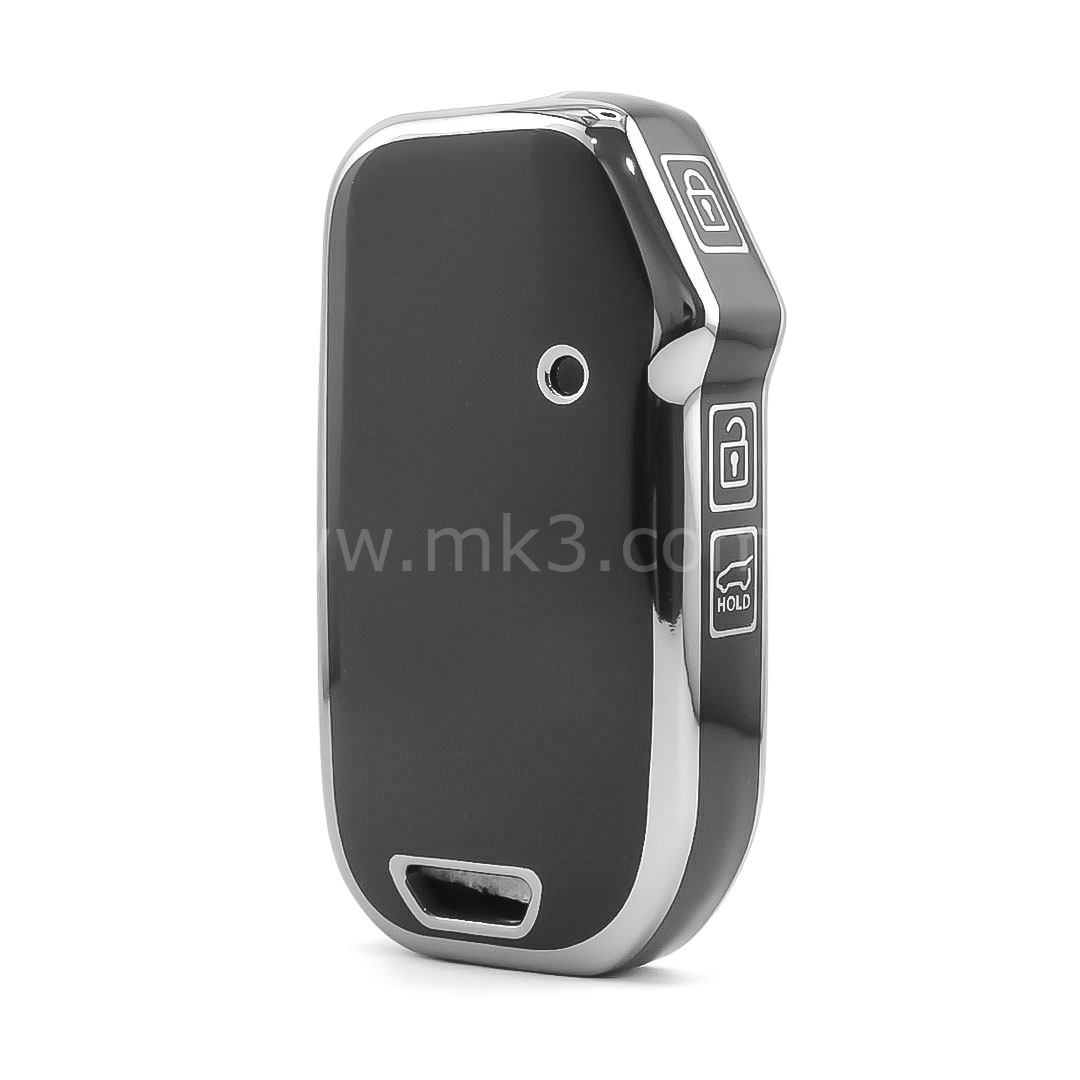 NANO Yüksek Kalite Kumanda Kılıfı KIA 3 Buton Siyah - Gümüş - KIA-C11Y3