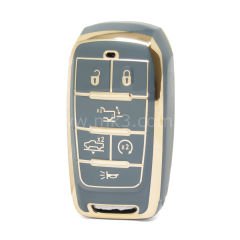 NANO Yüksek Kalite Kumanda Kılıfı Jeep 5+1 Buton Gri Renk Jeep-D11J6