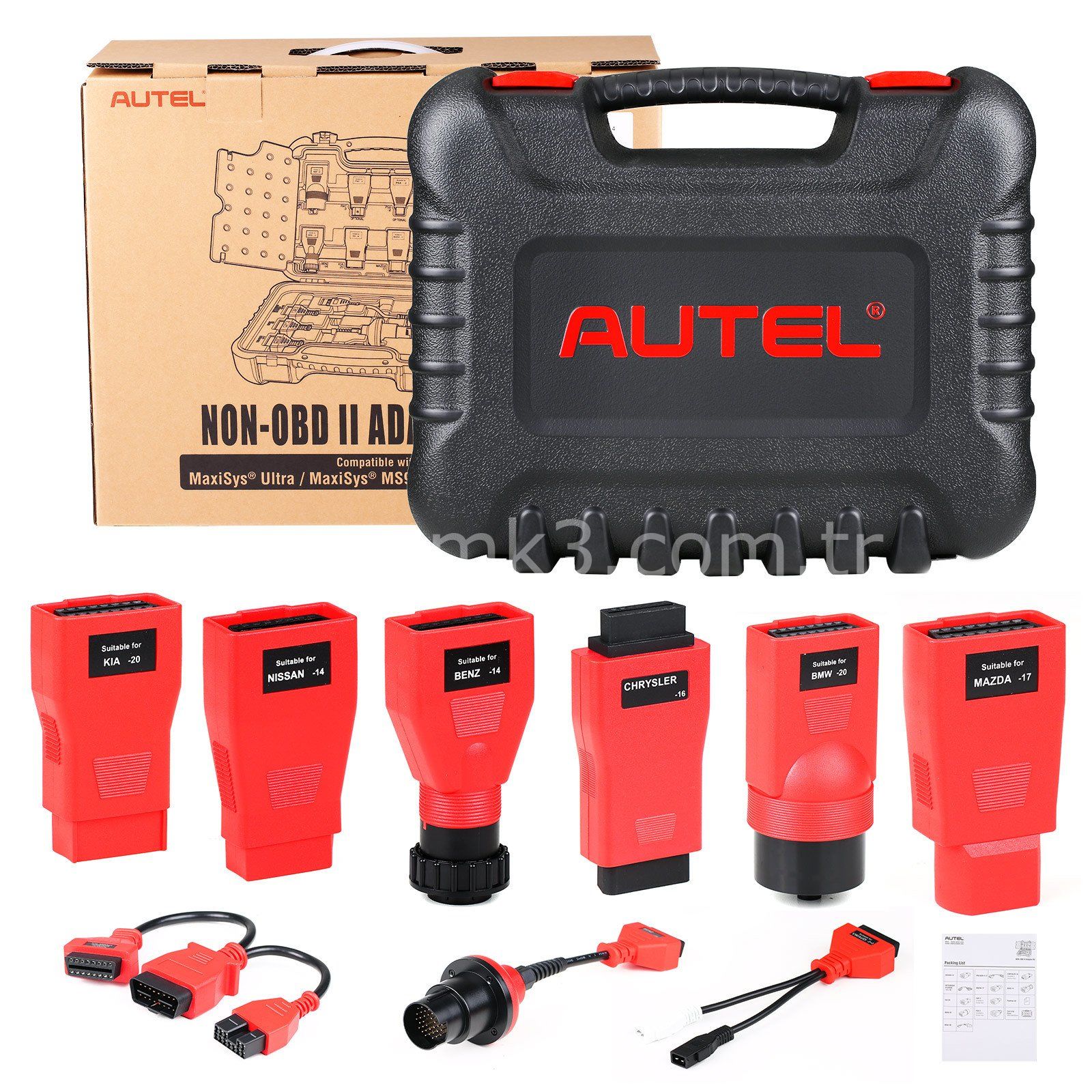 Autel MaxiSYS MSOBD2KIT OBDII Olmayan , MaxiSys Ultra, MS919 ve MS909 için Tüm Adaptörleri