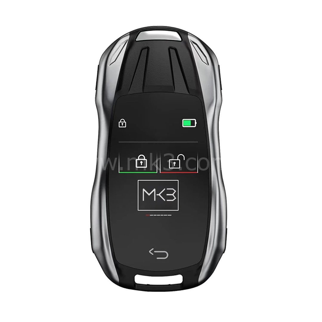 LCD Üniversal Ekranlı Kumanda Keyless Giriş ve İOS sistemi Porsche Tipi Gümüş Renk