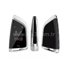 LCD Üniversal  Ekranlı Kumanda Keyless Giriş FEM Tipi Gümüş Renk