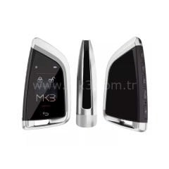 LCD Üniversal Ekranlı Kumanda Keyless Giriş ve İOS sistemi FEM Tipi Gümüş Renk