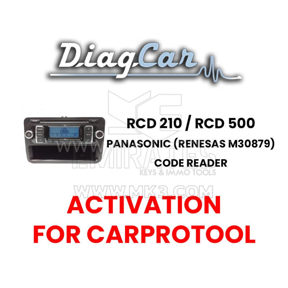 DiagCar RCD 210 / RCD 500 Panasonic (Renesas M30879) Kod Okuyucu (CarProTool için aktivasyon)