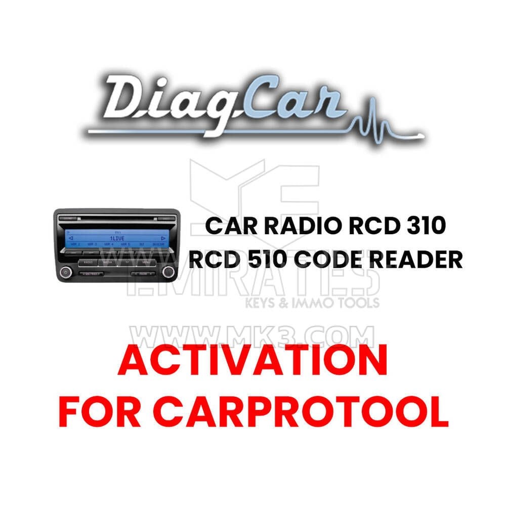 DiagCar ARAÇ RADYOSU RCD 310 RCD 510 Kod Okuyucu (CarProTool için aktivasyon)