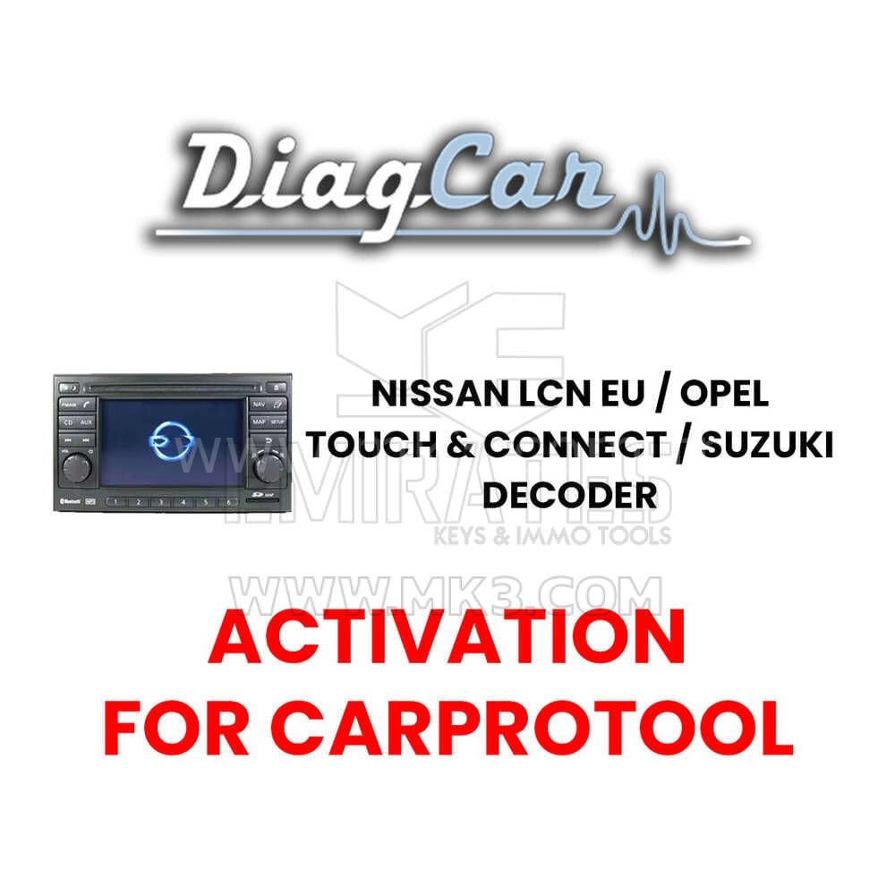 DiagCar Nissan LCN EU / Opel Touch ve Connect / Suzuki Dekoder (CarProTool için aktivasyon)