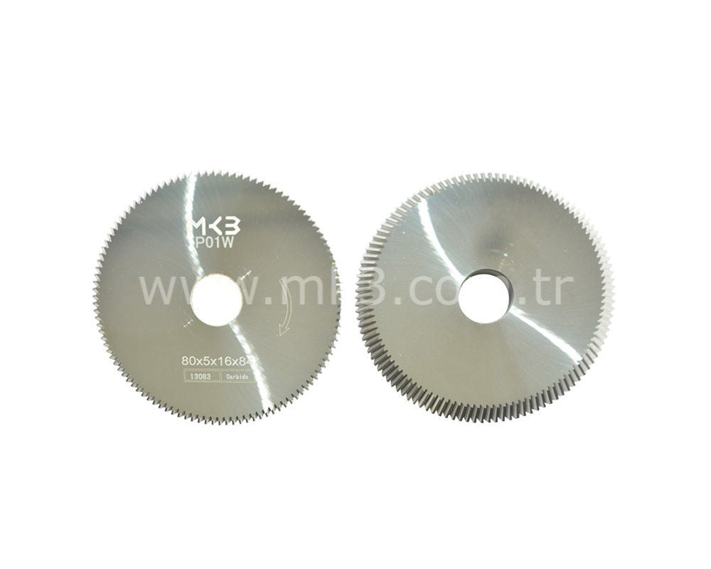 Açılı freze karbür anahtar kesme bıçağı φ80x5xφ16x84°