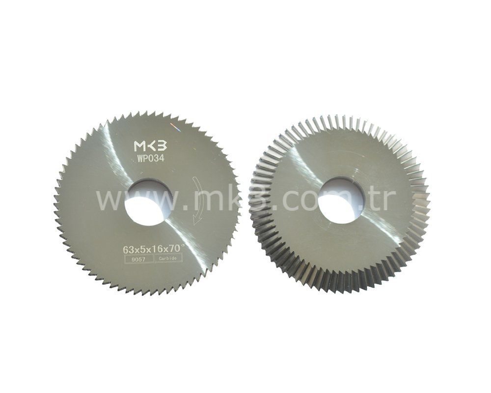 Açılı freze karbür anahtar kesme bıçağı φ63x5xφ16x70°