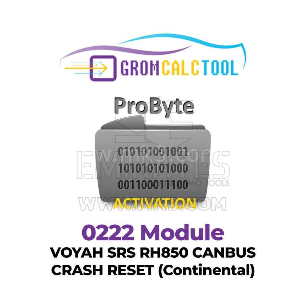 GromCalcTool 0222 Modülü Voyah SRS RH850 CANBUS Çökme Sıfırlama (Continental)