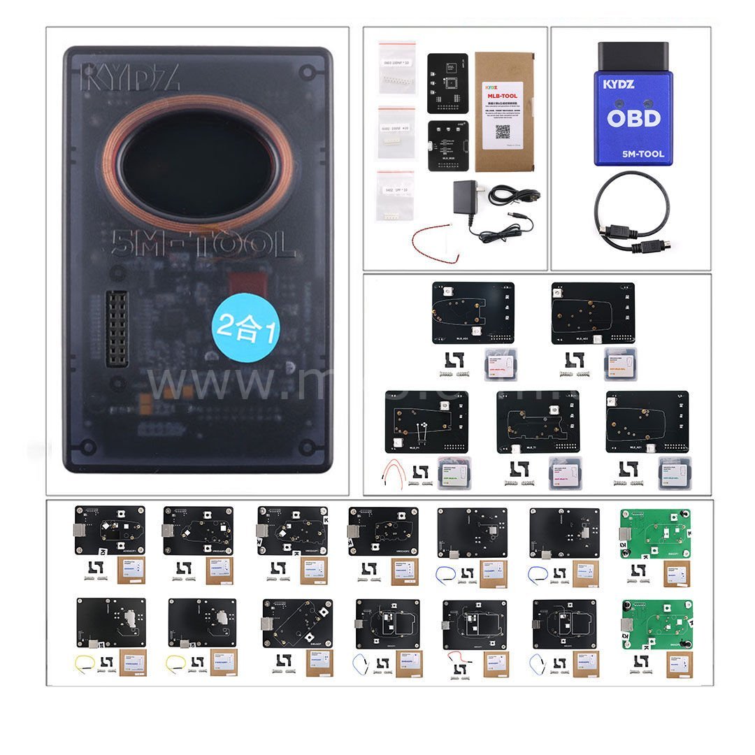 KYDZ MLB 5M-Tool Anahtar Kodlama Cihazı ile 14 Parçalı Adaptör Seti (5C/5D/BDC3)