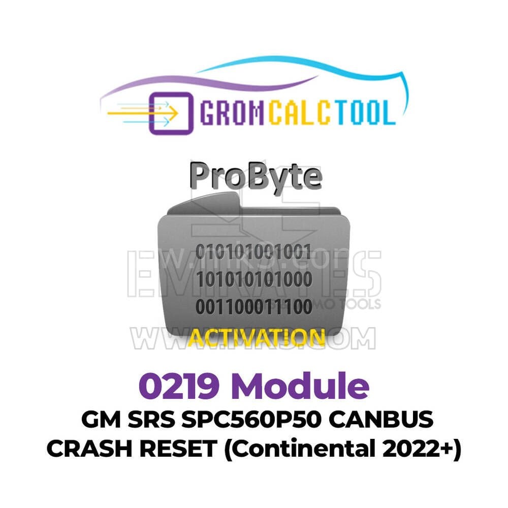 GromCalcTool 0219 Modülü GM SRS SPC560P50 CANBUS ÇARPMASI SIFIRLAMA (Continental 2022+)