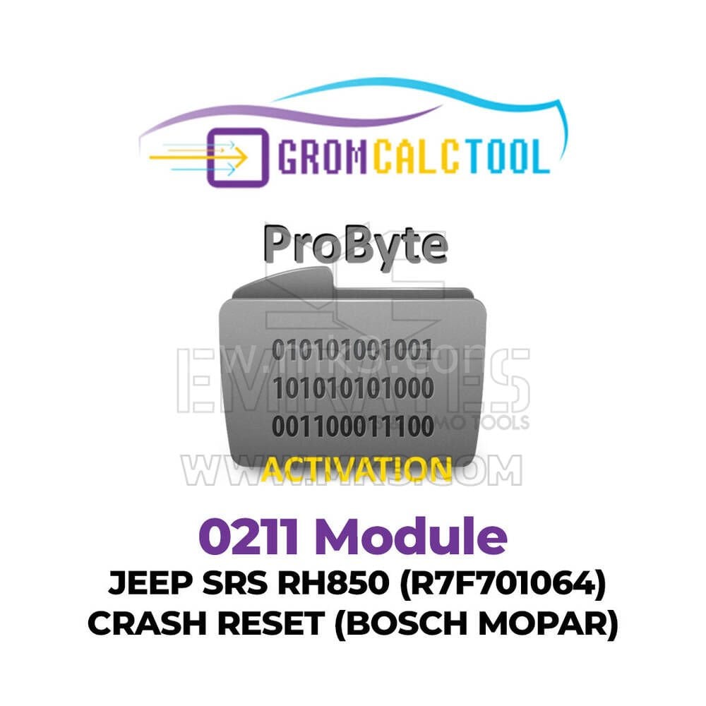 GromCalcTool 0211 Modülü JEEP SRS RH850 (R7F701064) ÇARPMA SIFIRLAMA (BOSCH MOPAR)