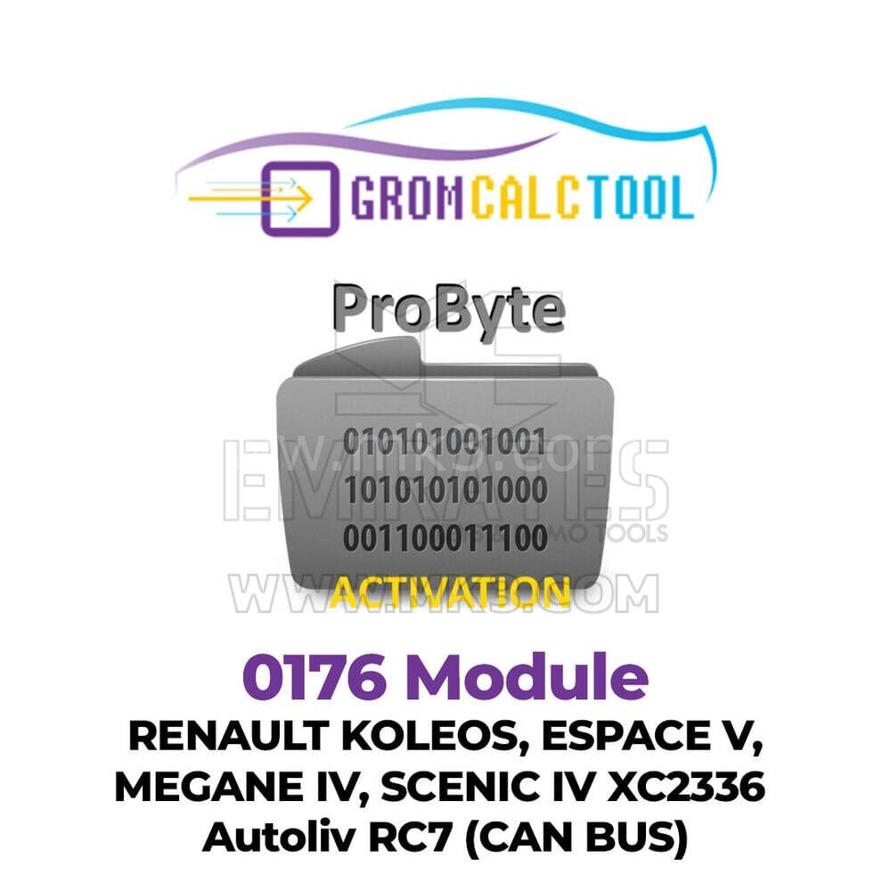 GromCalcTool 0176 Modülü RENAULT KOLEOS, ESPACE V, MEGANE IV, SCENIC IV XC2336 Autoliv RC7 (CAN BUS)