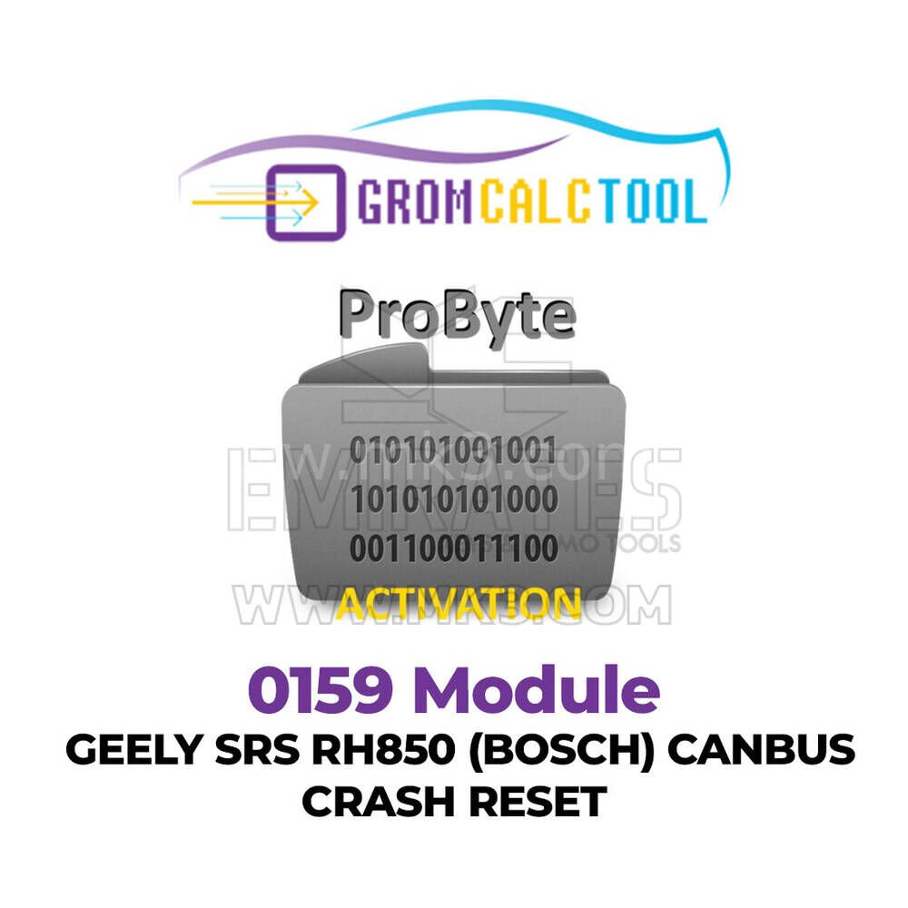 GromCalcTool 0159 Modülü GEELY SRS RH850 (BOSCH) CANBUS ÇARPMA SIFIRLAMA