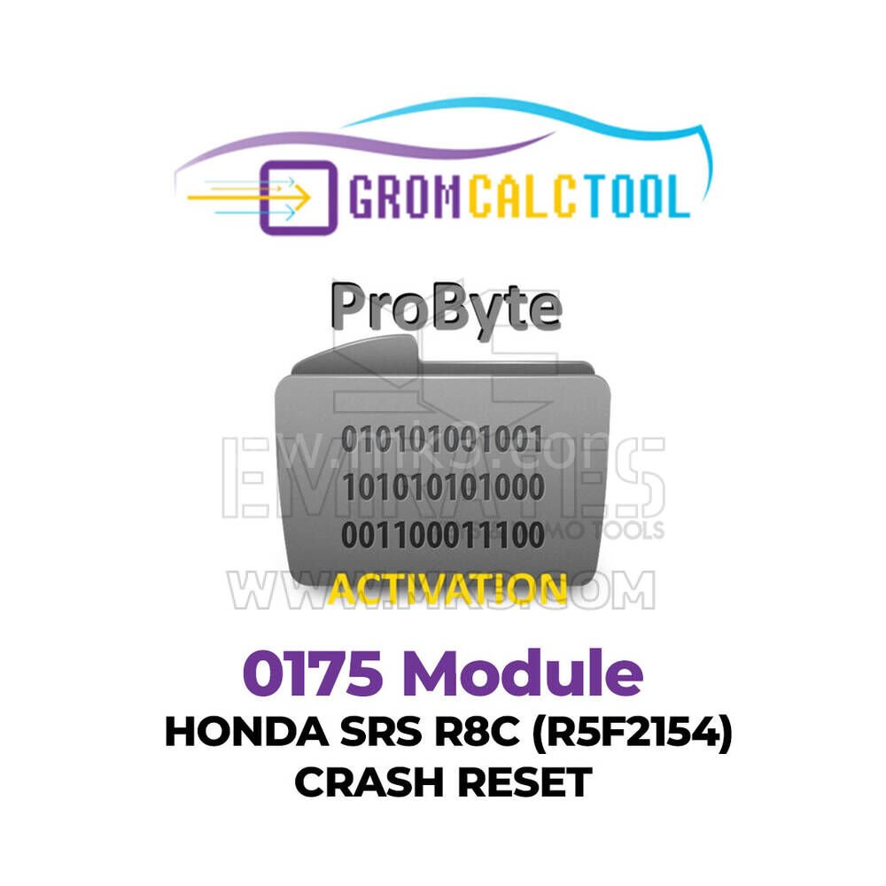 GromCalcTool 0175 Modülü HONDA SRS R8C (R5F2154) ÇARPMA SIFIRLAMA