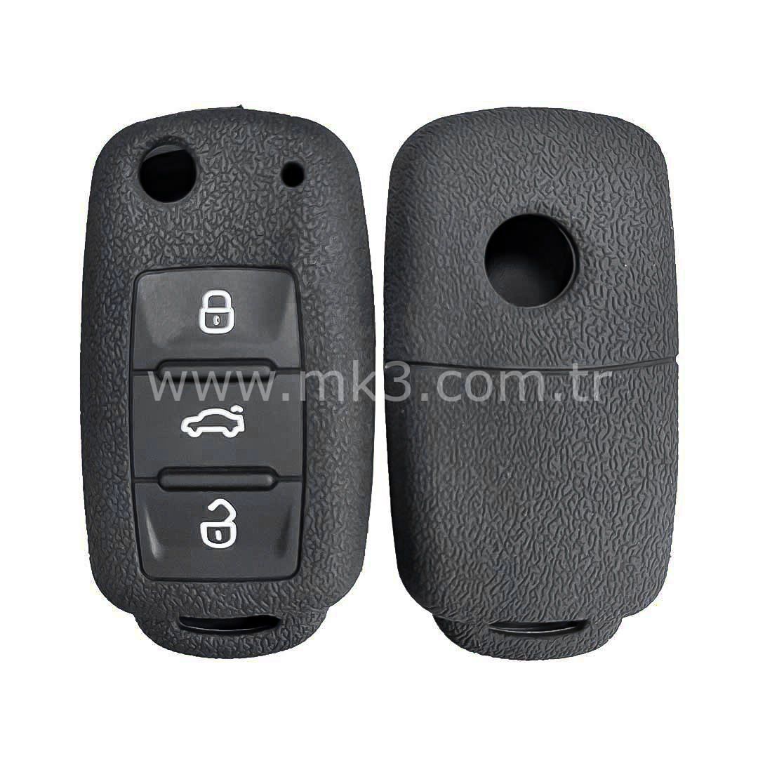 Volkswagen 1998-2009 Sustalı Silikon Kumanda Kabı 3 buton
