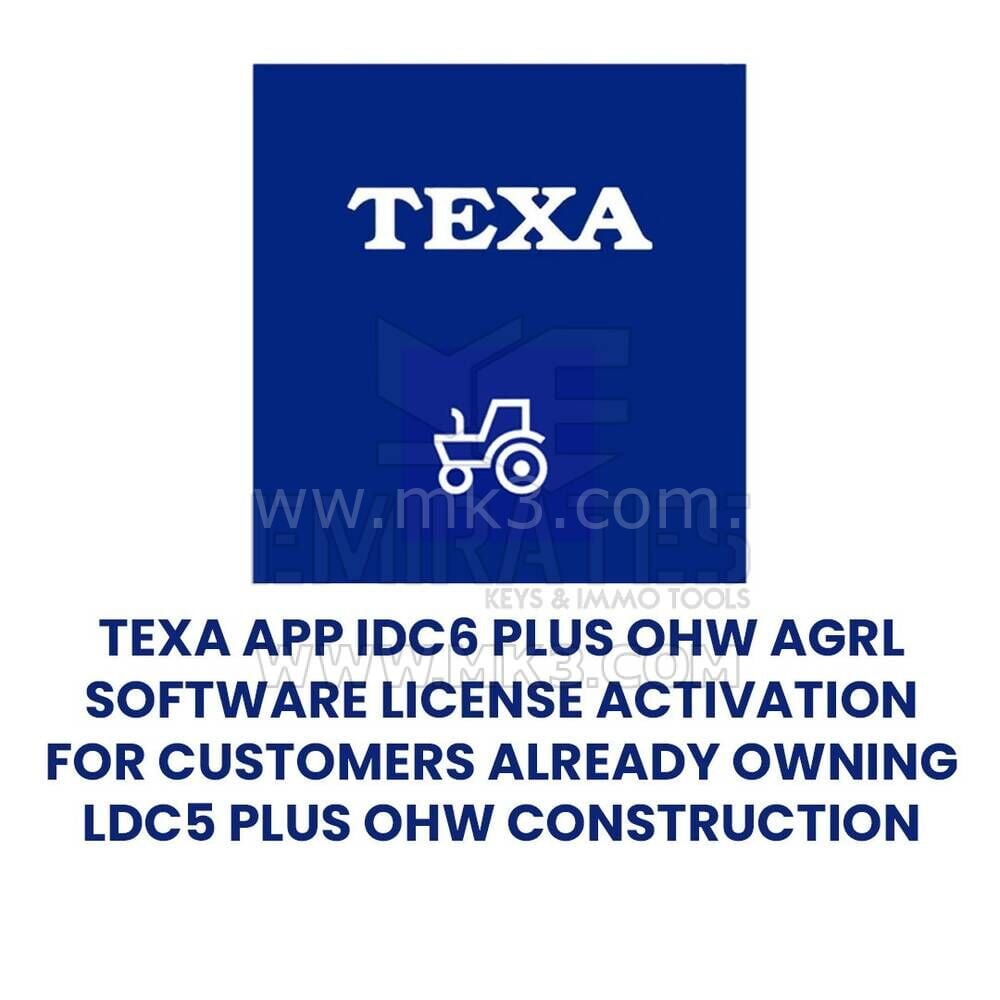 TEXA APP IDC6 PLUS OHW AGRl yazılım lisansının halihazırda lDC5 PLUS OHW CONSTRUCTION sahibi olan müşteriler için etkinleştirilmesi - AGU006