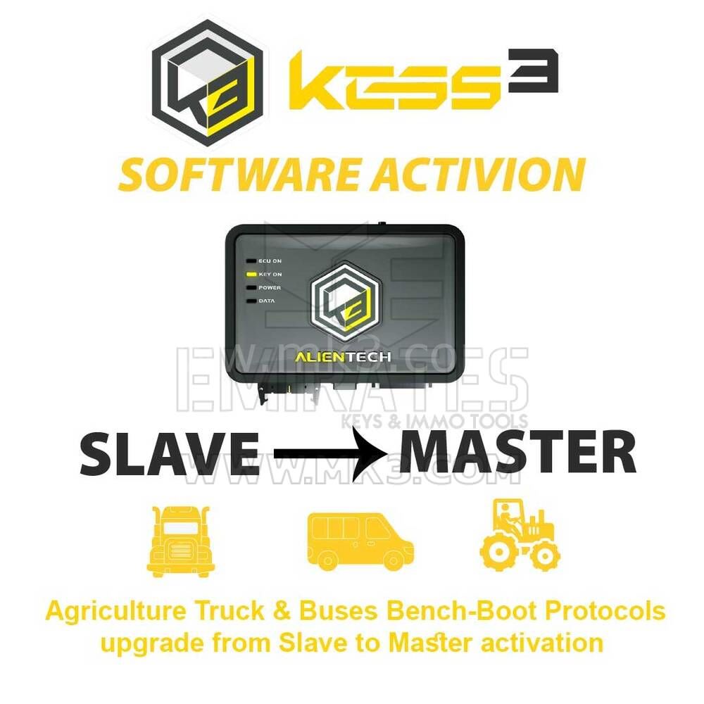 Alientech KESS3SU007 KESS3 Slave Agriculture Truck & Buses Bench-Boot Protocols Slave'den Master aktivasyonuna yükseltme