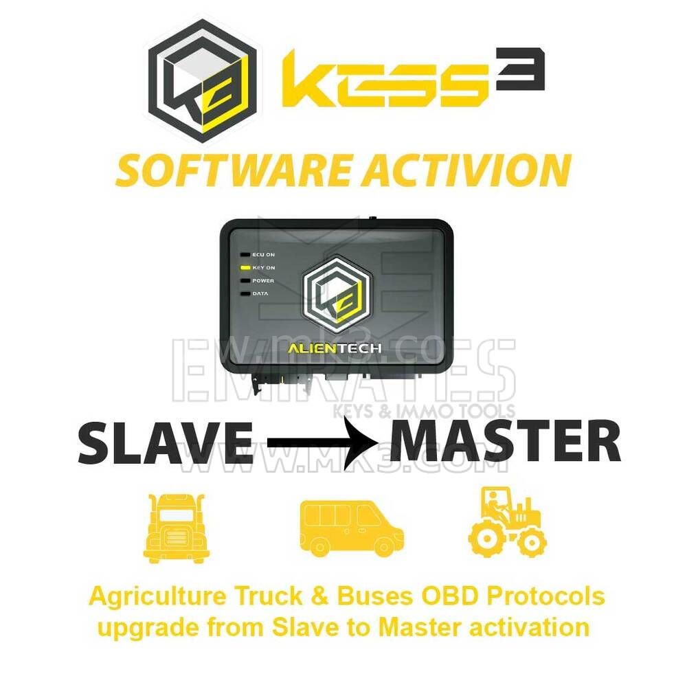 Alientech KESS3SU003 KESS3 Slave Agriculture Truck & Buses OBD Protocols Slave'den Master aktivasyonuna yükseltme